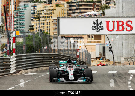 Monte Carlo/Monaco - 27/05/2018 - #44 Lewis Hamilton (GBR) nella sua Mercedes W09 durante il GP di Monaco Foto Stock