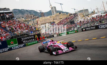 Monte Carlo/Monaco - 27/05/2018 - #31 Esteban OCON (FRA) nella sua Force India VJM11 durante il GP di Monaco Foto Stock