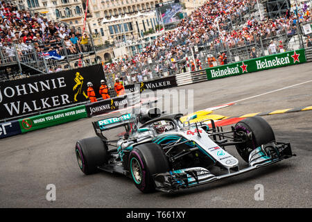 Monte Carlo/Monaco - 27/05/2018 - #44 Lewis Hamilton (GBR) nella sua Mercedes W09 durante il GP di Monaco Foto Stock