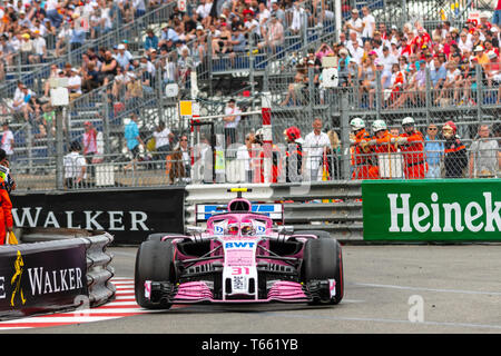 Monte Carlo/Monaco - 27/05/2018 - #31 Esteban OCON (FRA) nella sua Force India VJM11 durante il GP di Monaco Foto Stock