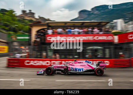 Monte Carlo/Monaco - 27/05/2018 - #31 Esteban OCON (FRA) nella sua Force India VJM11 durante il GP di Monaco Foto Stock