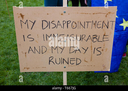 LONDON, Regno Unito - 23 Marzo 2019: dimostrazione contro Brexit al voto popolare Marzo Foto Stock