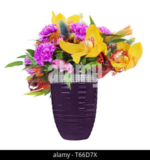 Bouquet floreale di orchidee, gladioluses e carnati Foto Stock