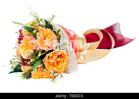 Colori d'autunno bouquet di fiori isolati su bianco b Foto Stock