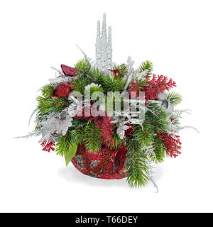 Natale la disposizione delle palle di Natale, snowflak Foto Stock