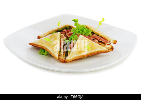 Panini con pollo, pancetta e verdura iso Foto Stock