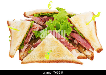 Panini con pollo, pancetta e verdura iso Foto Stock