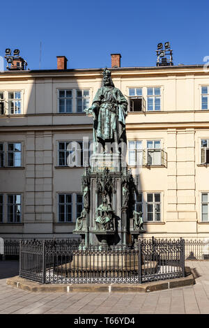 Foto della storica statua di Karel Carlo IV Foto Stock