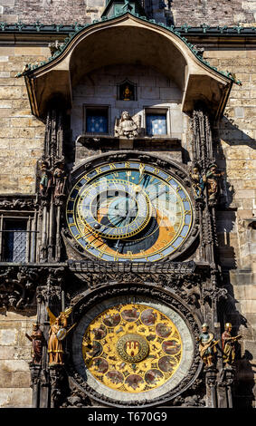 L'orologio astronomico di Praga o Prague orloj Foto Stock