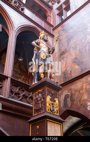 Statua del fondatore di Basilea, Svizzera Foto Stock