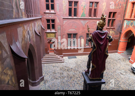 Statua del fondatore di Basilea, Svizzera Foto Stock