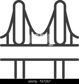 Urbano e città icona elemento - ponte nel quartiere alla moda di linea semplice stile arte Illustrazione Vettoriale
