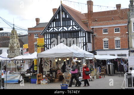 market place zafferano walden, essex, inghilterra, regno unito Foto Stock