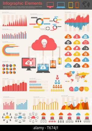 Il servizio Cloud elementi infografico Foto Stock