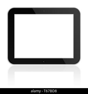 Mobile Tablet PC con schermo vuoto isolato su sfondo bianco. Foto Stock