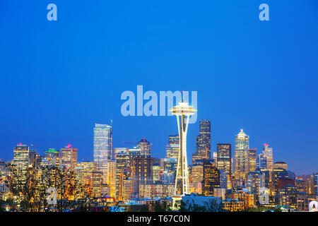 Il centro cittadino di Seattle come visto da Kerry Park Foto Stock