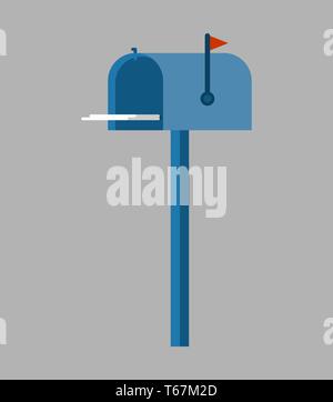 Mailbox isolato. Scatola per lettere per strada. Illustrazione Vettoriale Illustrazione Vettoriale