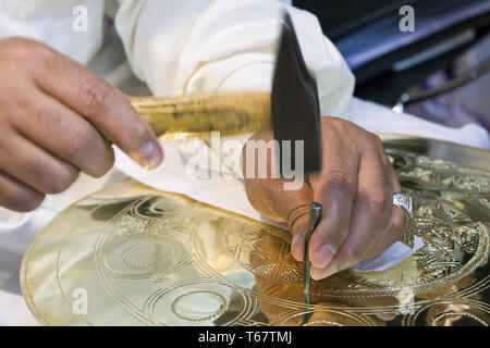 La scriccatura rame stagnato Foto Stock