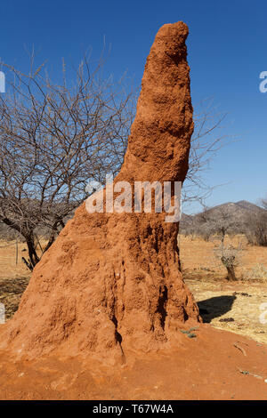 Enorme red termite mound in Africa Foto Stock