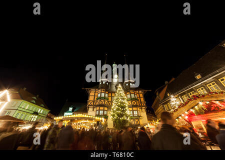 Città storica di werningerode, Harz, Germania centrale Foto Stock