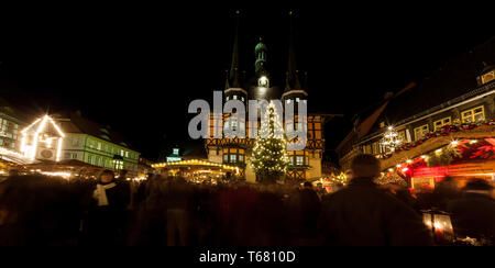 Città storica di werningerode, Harz, Germania centrale Foto Stock