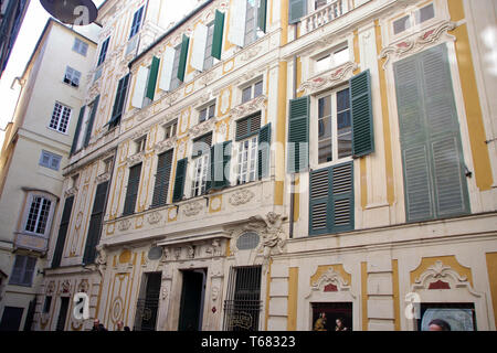 A Genova il 04/01/2018 - La facciata di Palazzo Spinola a Genova, Italia Foto Stock