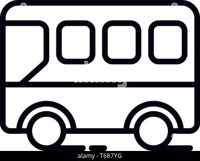 Questo vettore immagine mostra un lato bus icona visualizza in stile glyph. Essa è isolata su uno sfondo bianco. Illustrazione Vettoriale