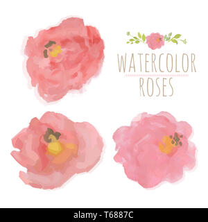 Acquerello Rose Foto Stock