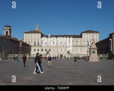Torino, Italia - CIRCA NEL MARZO 2019: Palazzo reale significato (Palazzo Reale) Foto Stock