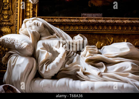 La Beata Ludovica Albertoni scultura frome Bernini a San Francesco a Ripa chiesa Foto Stock