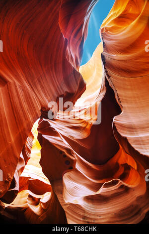 Abbassare Antelope Canyon view near Pagina, Arizona Foto Stock