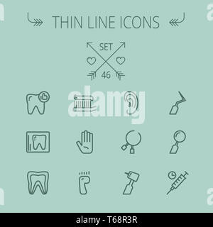 Medicina linea sottile icona impostare Foto Stock