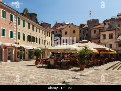 Square Nicholas Zhurkovicha in Herceg Novi, Montenegro Foto Stock