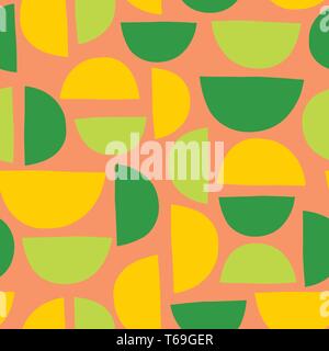 Semicerchi vettore perfetta estate sfondo rosa corallo giallo verde Illustrazione Vettoriale