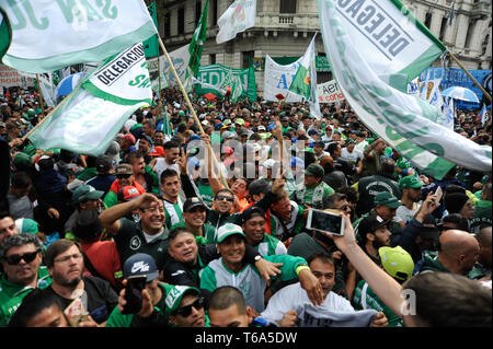 Buenos Aires, Argentina. 30 apr, 2019. Sciopero generale in Buenos Aires, Argentina, martedì 30 aprile, 2019. Credito: Gabriel Sotelo/FotoArena/Alamy Live News Foto Stock