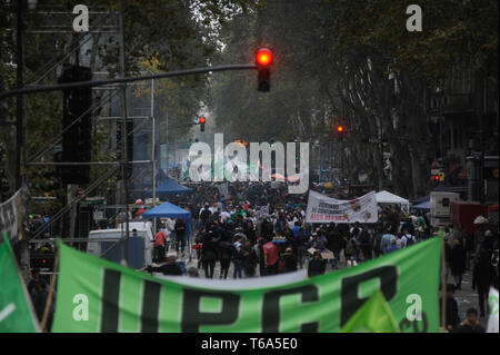 Buenos Aires, Argentina. 30 apr, 2019. Sciopero generale in Buenos Aires, Argentina, martedì 30 aprile, 2019. Credito: Gabriel Sotelo/FotoArena/Alamy Live News Foto Stock