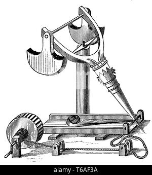 Pesante la balista assedio. Roman torcitoio al tempo di Giulio Cesare. Secondo la ricca, antichità romana, 1899 Foto Stock