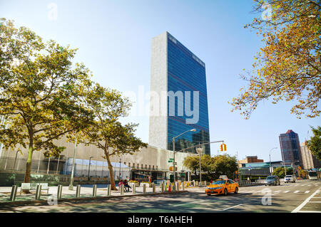 Sede centrale delle Nazioni Unite Building di New York City Foto Stock