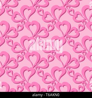 Volare il cuore e lo spirito di amore sul vettore colorato modello senza giunture. Brillante ornamento astratto per prodotti tessili, stampe, sfondo, imballaggio, tessuti, et Illustrazione Vettoriale