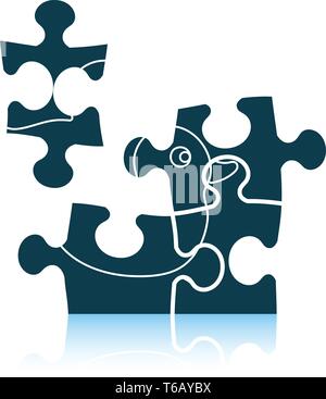 Baby puzzle icona. Ombra di design di riflessione. Illustrazione Vettoriale. Illustrazione Vettoriale
