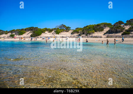 Ses Salines spiaggia. Sant Josep de sa Talaia. Isola di Ibiza. Le Baleari. Isole. Spagna Foto Stock