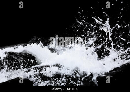 Acqua Splash isolati su sfondo nero Foto Stock