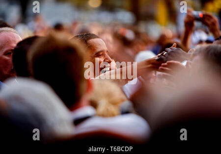 Le elezioni primarie in Pennsylvania. Obama raduni in Lancaster Foto Stock