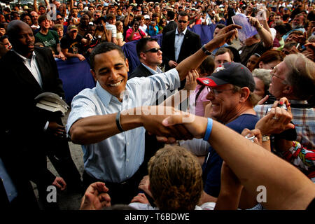 Le elezioni primarie in Pennsylvania. Obama raduni in Lancaster Foto Stock