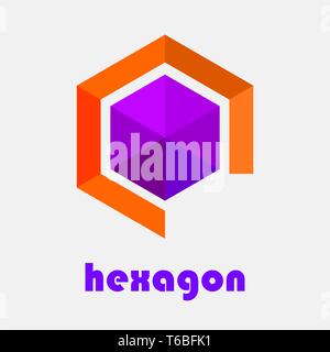 Logo vektor segi enam Illustrazione Vettoriale