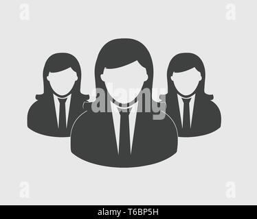 Il team aziendale e la relativa icona. I dipendenti dietro il leader. Illustrazione Vettoriale