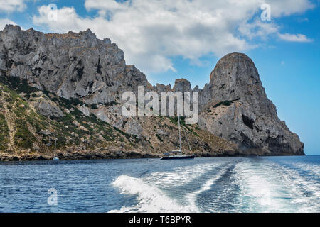 Es Vedra isolotto. Isola di Ibiza. Isole Baleari. Spagna Foto Stock