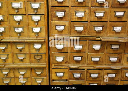 Armadietti in biblioteca Foto Stock