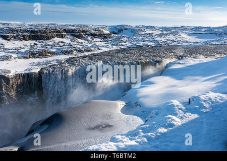 Inverno di Dettifoss -Islanda- Foto Stock