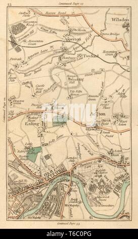 EALING. Brentford, Chiswick, Acton, Kew, Willesden, Wembley, Brent 1811 mappa Foto Stock
